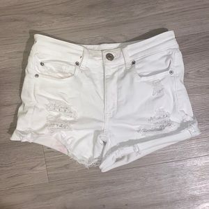 American Eagle white jean shorts